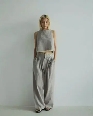 anuke Check Tuck Pants 36 베이지