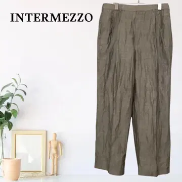 zB462 [ L ] INTERMEZZO 팬츠 트라우저 글렌체크