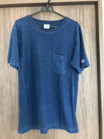 Champion Reverse Weave 티셔츠 L 데님 블루