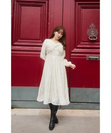 herlipto Moon Glow Dot Pleated Dress
