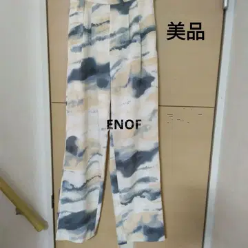 ENOF 이나프 턱 테이퍼드 팬츠 수채화 터치 L 새상품급