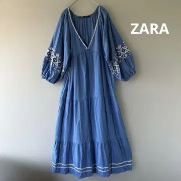 ZARA 자수 롱 맥시 원피스