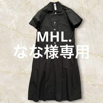 MHL 스테디셀러 고급 린넨 블랙 2턱 미디 원피스
