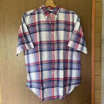 Ralph Lauren 체크 무늬 반팔 셔츠 L