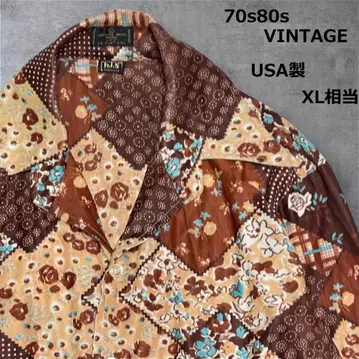 USA 제작 빈티지 셔츠 XL 레트로 셔츠 패턴 셔츠 70s 80s