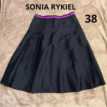 새상품급 SONIA RYKIEL 블랙 플리츠 스커트 봄/여름/가을 38