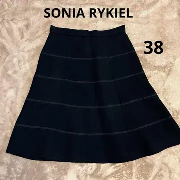 새상품급 SONIA RYKIEL 블랙 플레어 스커트 가을/겨울 38