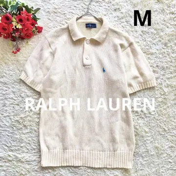 RALPH LAUREN 썸머 니트 폴로 스웨터 포니 자수 면 100% M