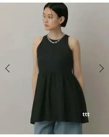 린넨 슬리브리스 튜닉