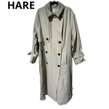 HARE 신세틱 가죽 콤비 트렌치코트