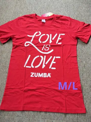 ZUMBA 티셔츠 빨간색 M/L 여성용 남성용 남녀공용 새상품