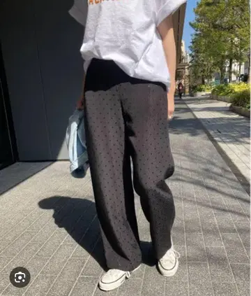 스픽 앤 스팬 도트 자카드 이지 팬츠