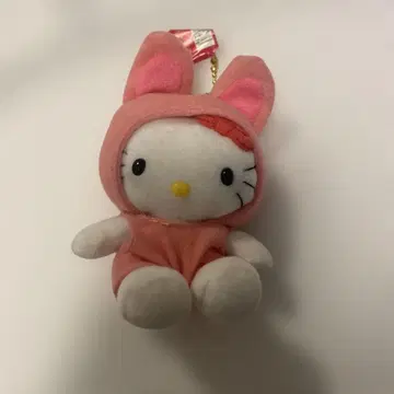 헬로키티 토끼 후드 봉제인형 키링 레어