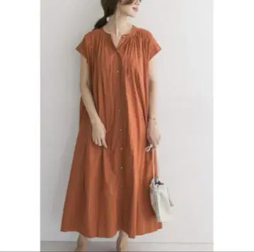 어반 리서치 도어스 코튼 보일 원피스 롱 오렌지