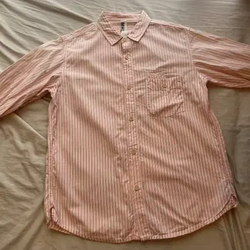 [ SALE ] MHL. 오가닉 코튼 핑크 스트라이프 셔츠 M