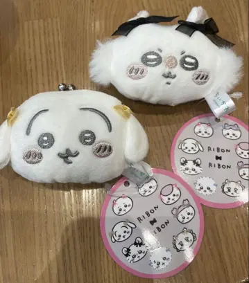 택 포함 새상품 치이카와 미니 동전 지갑 리본 토끼 & 모몽가 세트