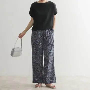 플라워 프린트 이지 팬츠