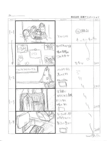 영화 케이온! 그림 콘티 708매