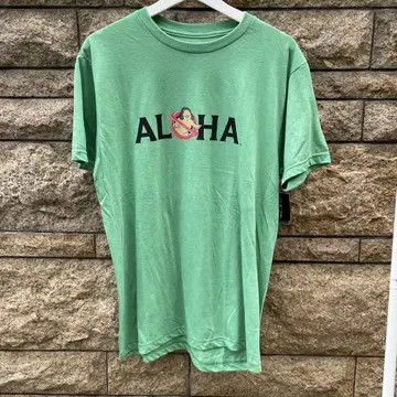 Aloha 티셔츠 그린 컬러 캐주얼