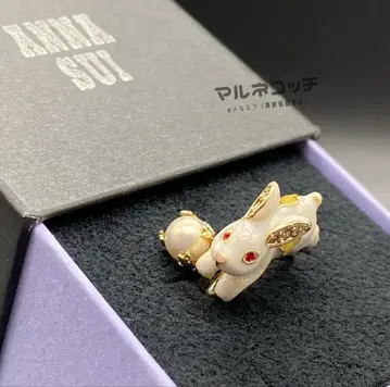 안나수이 진주와 눈 토끼 더블 링 토끼 토끼 반지