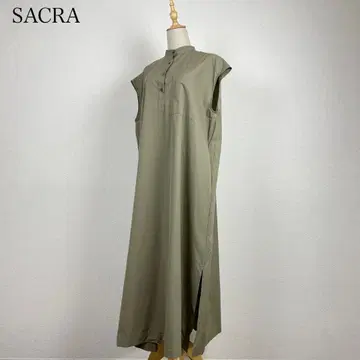 SACRA 밴드 카라 원피스 일본제 루즈핏