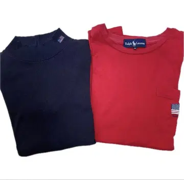 Ralph Lauren 티셔츠 2매 레드 네이비 미국 국기 M