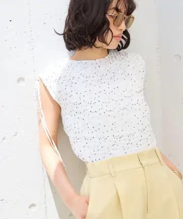 플리츠 시어 셔링 블라우스