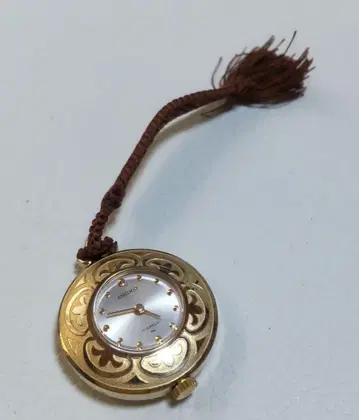 [작동품] SEIKO 회중시계 일본 의류 수동 와인딩 골드 컬러