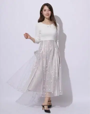 아푸와이저 리셰 도킹 원피스 도트 튤