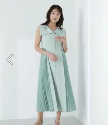 내추럴 뷰티 베이직 사이드 플리츠 원피스 민트 그린