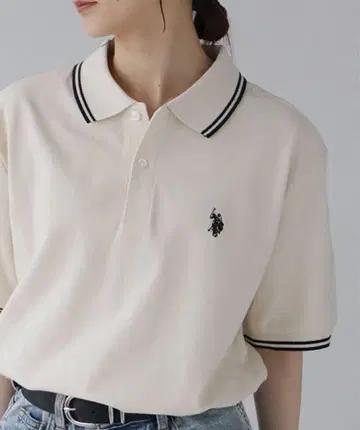 U.S. POLO ASSN. 원포인트 포니 자수 반팔 피케 셔츠 M 의류
