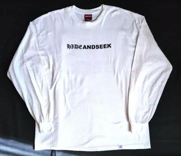 H&S WHITE L L/S Tee 미사용 하이드 앤 시크 티셔츠