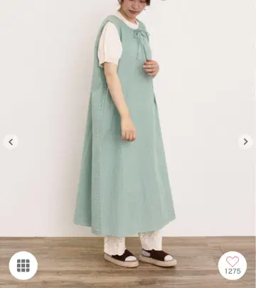사만사 모스모스 패턴 모듬 민소매 원피스 그린 S 사이즈