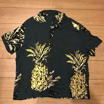 파인애플 패턴 알로하 셔츠 반팔 H&M
