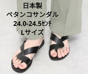 새상품! 일본제 플랫 샌들 블랙 24.5cm
