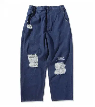 PUNK DRUNKERS 일부러 데미지 데님 팬츠 INDIGO M