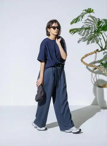 FORME 린넨 라이크 팬츠 네이비 MOTHER 히가시하라 아키 25ss