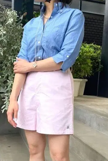 린넨 혼방 코튼 셔츠