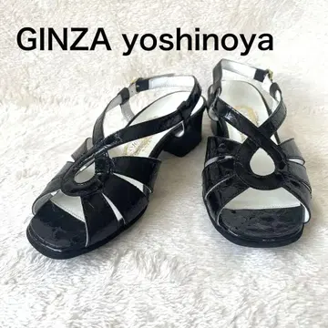 GINZA yoshinoya 블랙 오픈토 에나멜 가죽 21