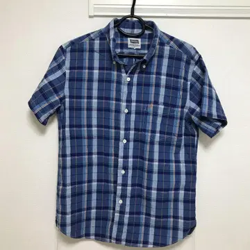 Pherrow's 반팔 셔츠 블루 계열 체크 40