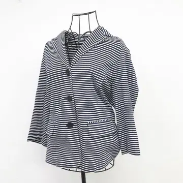 탈봇 자켓 L 블랙 보더 올 패턴 7부 소매 워셔블 겉옷
