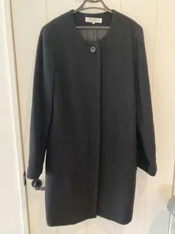 내추럴 뷰티 베이직 노카라 코트 블랙 M