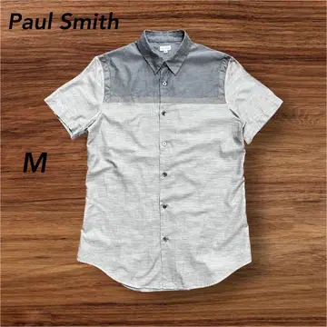 Paul Smith 폴스미스 그레이 반팔 셔츠 절개 바이컬러 M