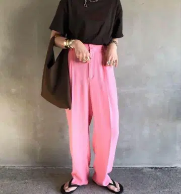 <6(ROKU)> GEORGETTE TUCK PANTS 2 핑크 34