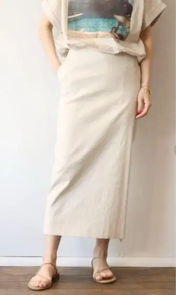 Plage 아사 스트레치 타이트 스커트 36 내추럴