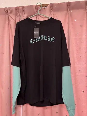 C-MARIN 긴팔 티셔츠 블랙/민트