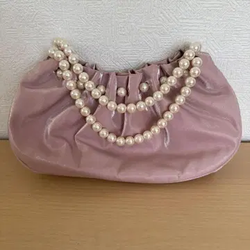 쿠미쿄쿠 펄 장식 핑크 백