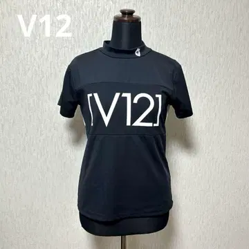V12 모크넥 반팔 셔츠 블랙 사이즈 0