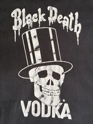 Black Death Vodka 티셔츠 80년대 S 빈티지 스컬