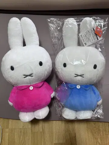 미피 토끼 봉제 인형 핑크 & 파랑 2개 세트